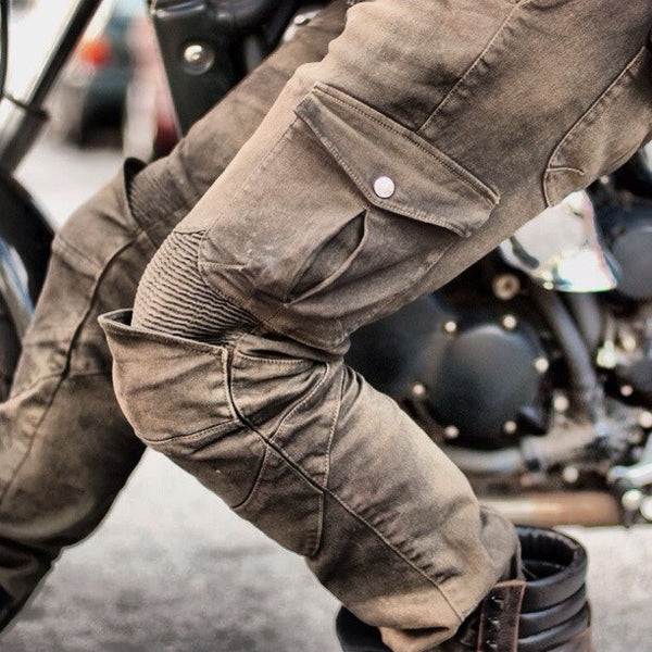 MOTORPOOL OLIVE Men's Motorcycle Riding Jean Cargo Pants